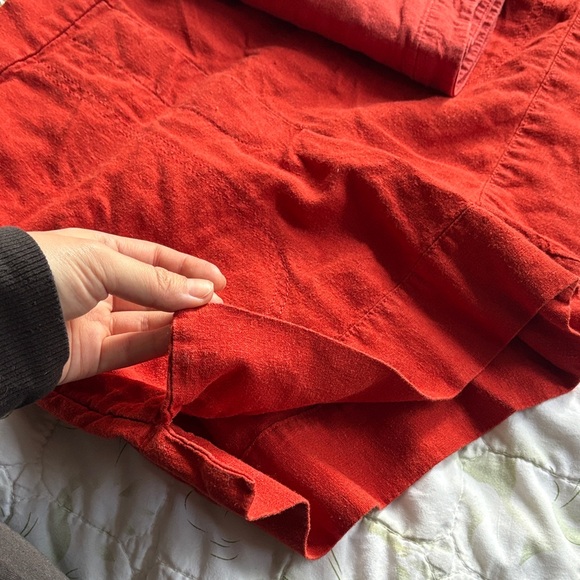 Rust Button-Up Crop Top and Shorts Set - Picture 3 of 5